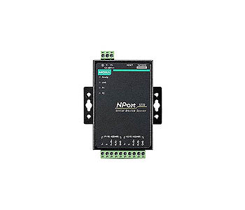 NPort 5232 w/ adapter - 2 port RS-422/485 device server, 10/100M Ethernet, terminal block, 15KV ESD, 12-30VDC by MOXA